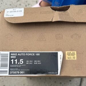 Nike Auto Force 180 Mid in Black and Red